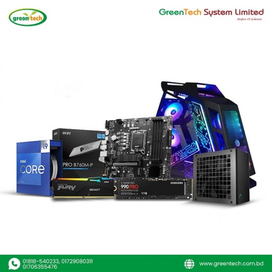 Premium Gaming Pc With Intel Core I9 13gen 13900k And Msi Pro B760m P